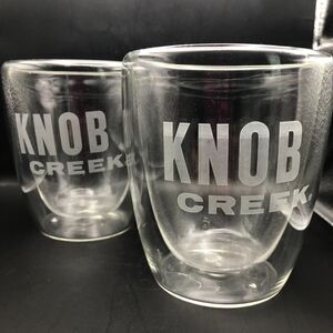 Knob Creek Bourbon Whiskey Rocks Glass Double Wall Etched Barware